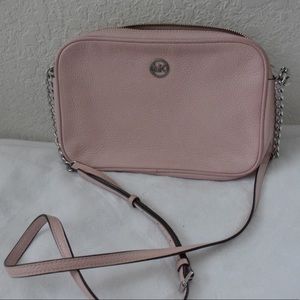 Michael Kors Pink Saffiano Leather Cross Body Bag